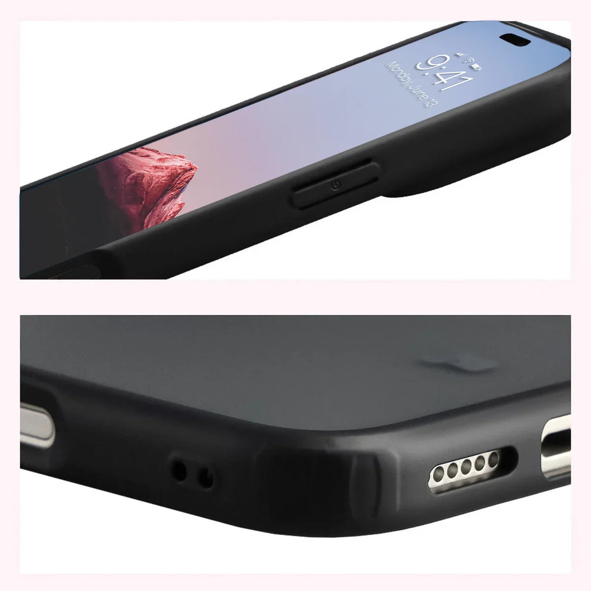 Schutzhülle + gehärtetem Glas für iPhone 18 Pro Max / 17 Pro Max, Bizon Angelo Pack, Getönte mit schwarzem Rahmen (5/7)