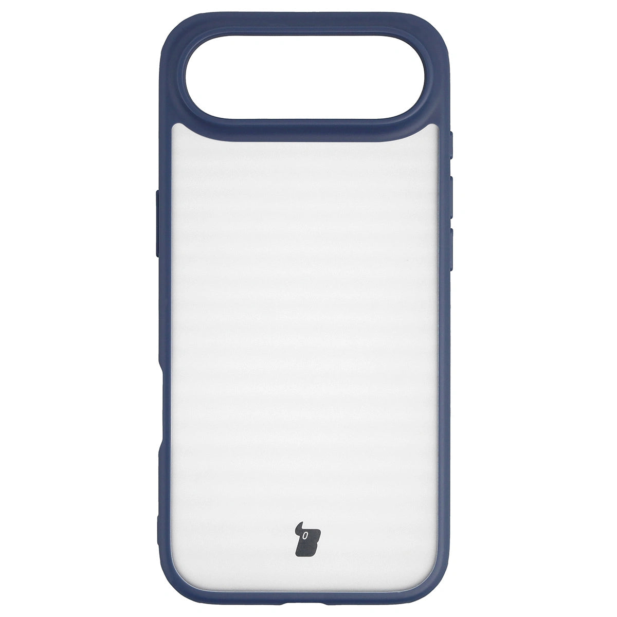 Schutzhülle + gehärtetem Glas für iPhone Air, Bizon Angelo Pack, Semitransparent mit dunkelblauem Rahmen
