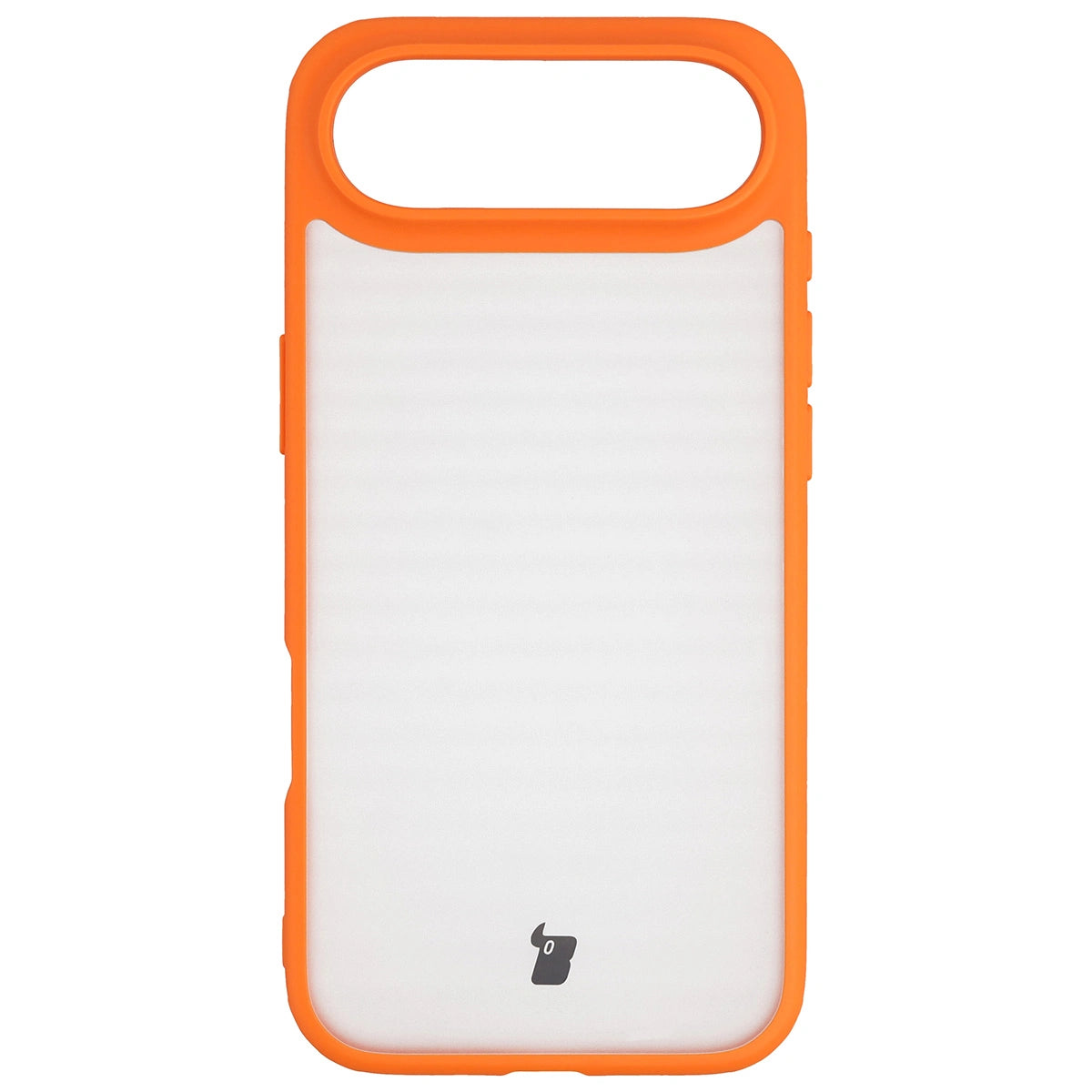 Schutzhülle + gehärtetem Glas für iPhone Air, Bizon Angelo Pack, Semitransparent mit orangefarbenem Rahmen