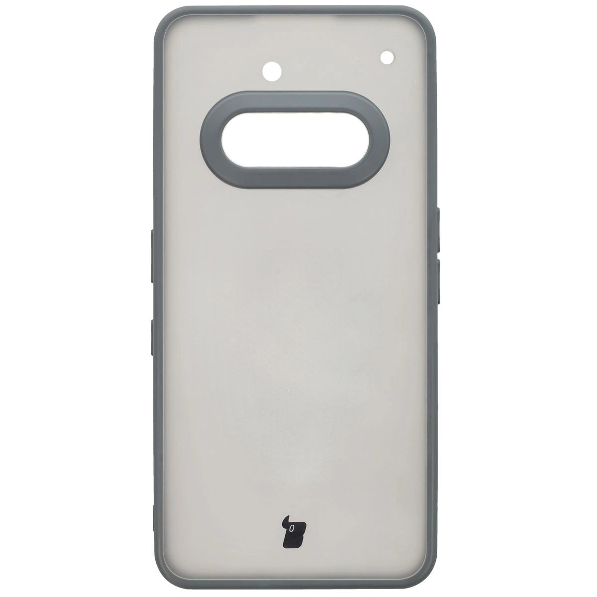 Schutzhülle + gehärtetem Glas für Nothing Phone (3a), Bizon Angelo Pack, Semitransparent mit grauem Rahmen