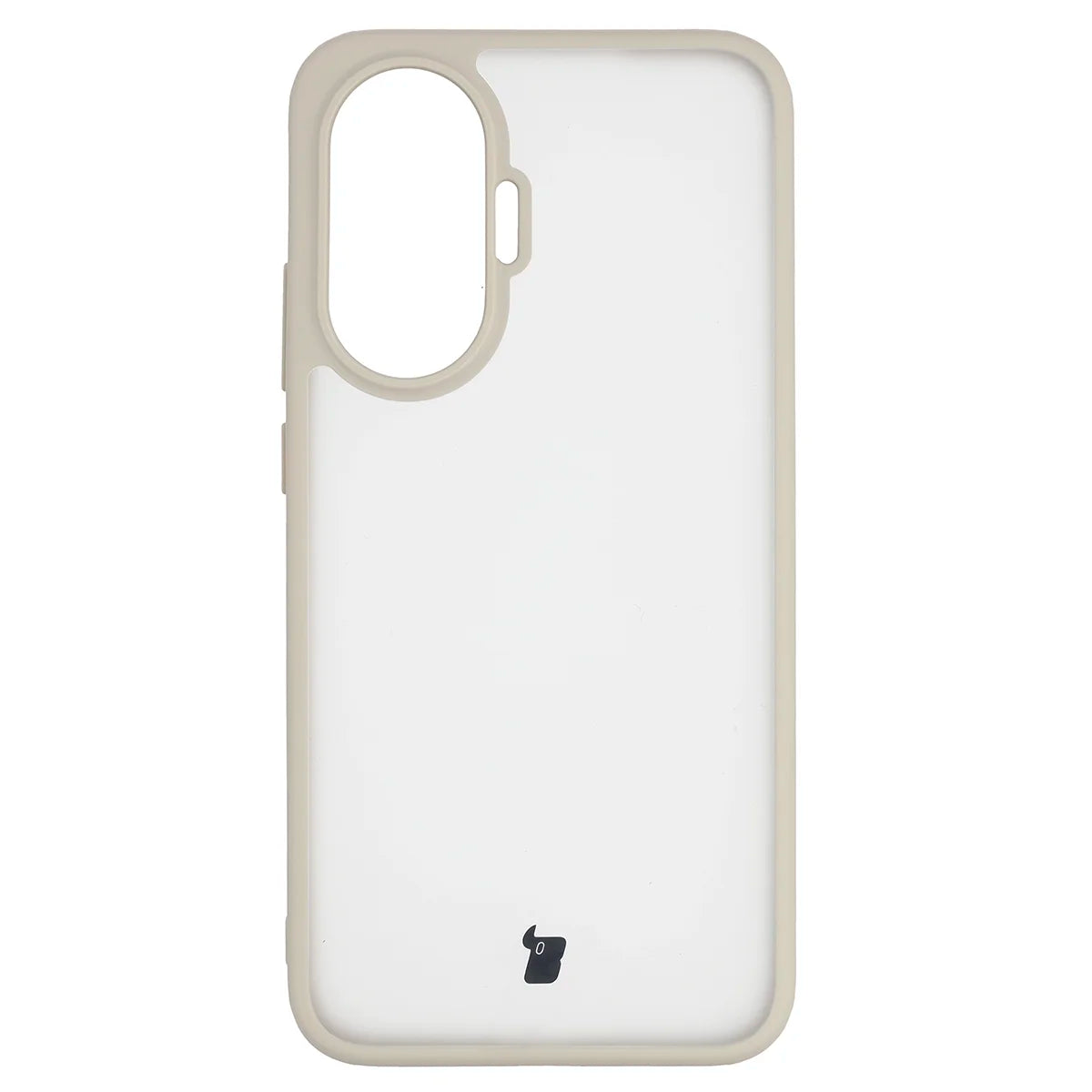 Schutzhülle + gehärtetem Glas für Xiaomi POCO F7, Bizon Angelo Pack, Semitransparent mit beigem Rahmen