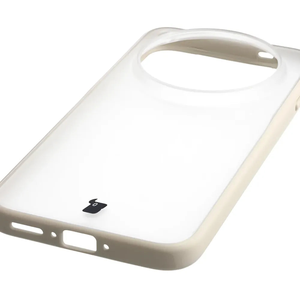 Schutzhülle + gehärtetem Glas für Vivo X500 Pro Max, Bizon Angelo Pack, Semitransparent mit beigem Rahmen (6/8)