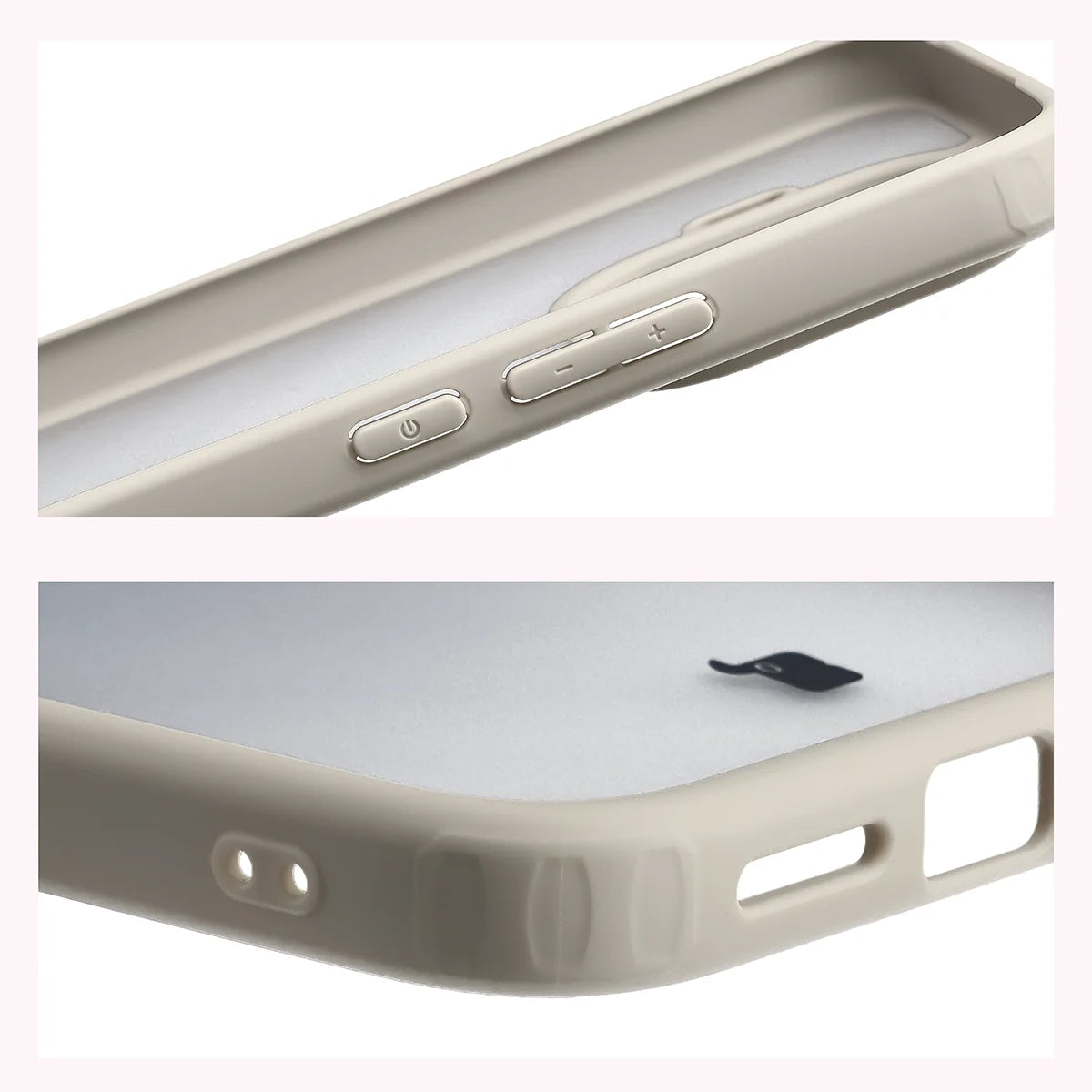 Schutzhülle + gehärtetem Glas für Xiaomi 17T, Bizon Angelo Pack, Semitransparent mit beigem Rahmen