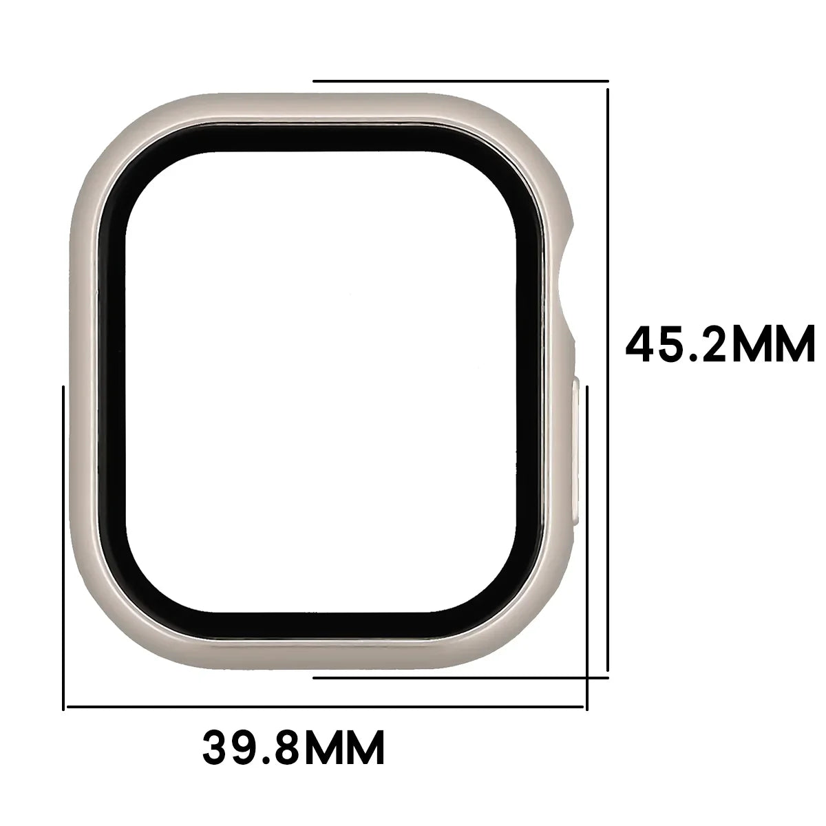 Schutzhülle mit Glas für Apple Watch Series 12 42mm, Bizon Case Watch Adamo, Satin Champagner (2/8)