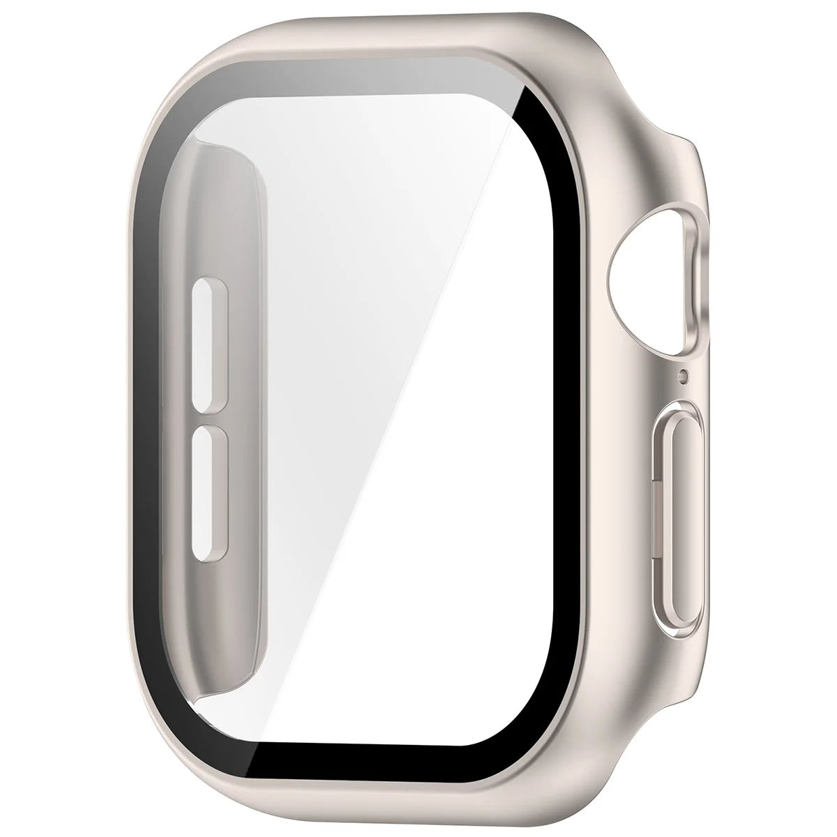 Schutzhülle mit Glas für Apple Watch Series 12 42mm, Bizon Case Watch Adamo, Satin Champagner (3/8)