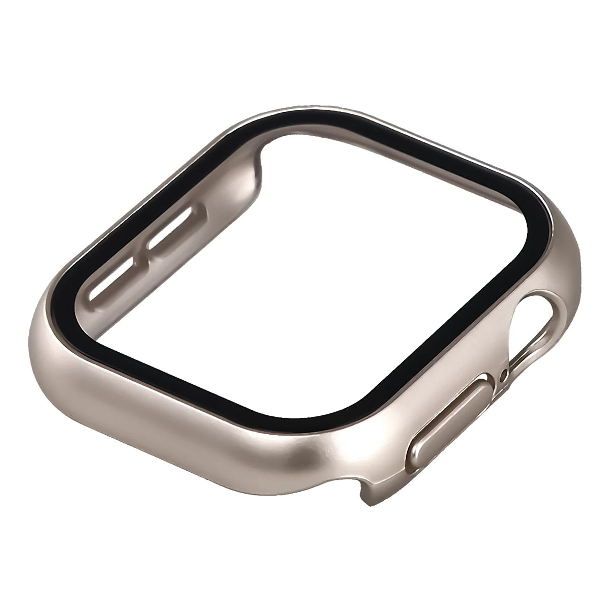 Schutzhülle mit Glas für Apple Watch Series 12 42mm, Bizon Case Watch Adamo, Satin Champagner (6/8)