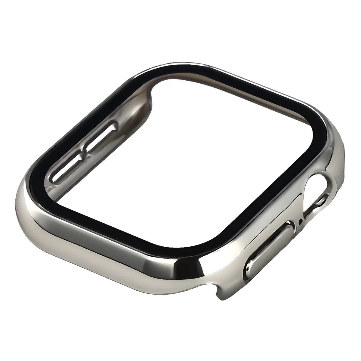 Schutzhülle mit Glas für Apple Watch Series 12 42mm, Bizon Case Watch Adamo, Silbern (6/8)