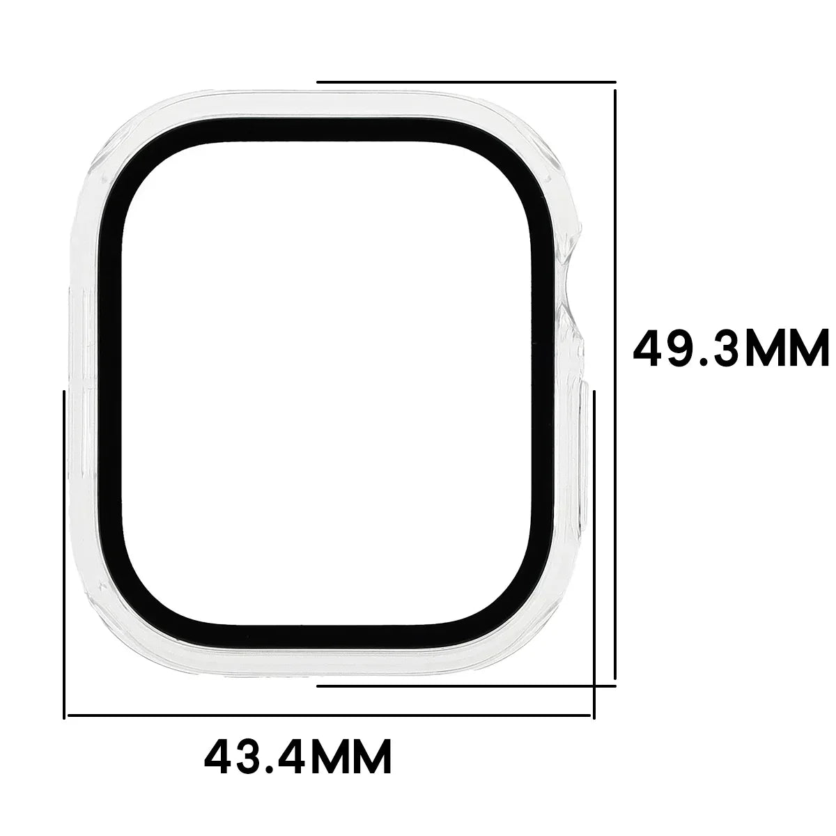 Schutzhülle mit Glas für Apple Watch Series 12 46mm, Bizon Case Watch Adamo, Transparent (2/8)
