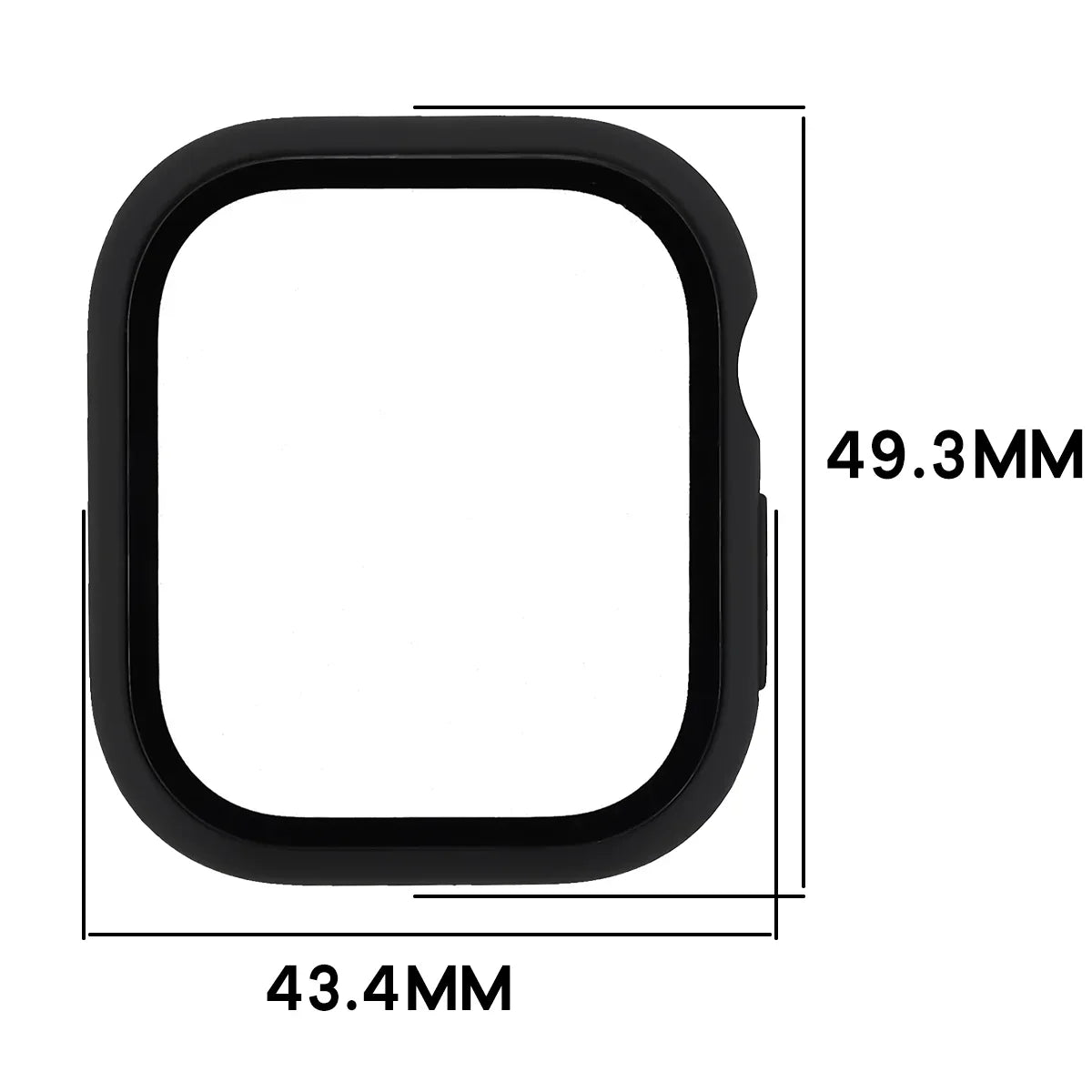 Schutzhülle mit Glas für Apple Watch Series 12 46mm, Bizon Case Watch Adamo, mattes Schwarz (2/8)