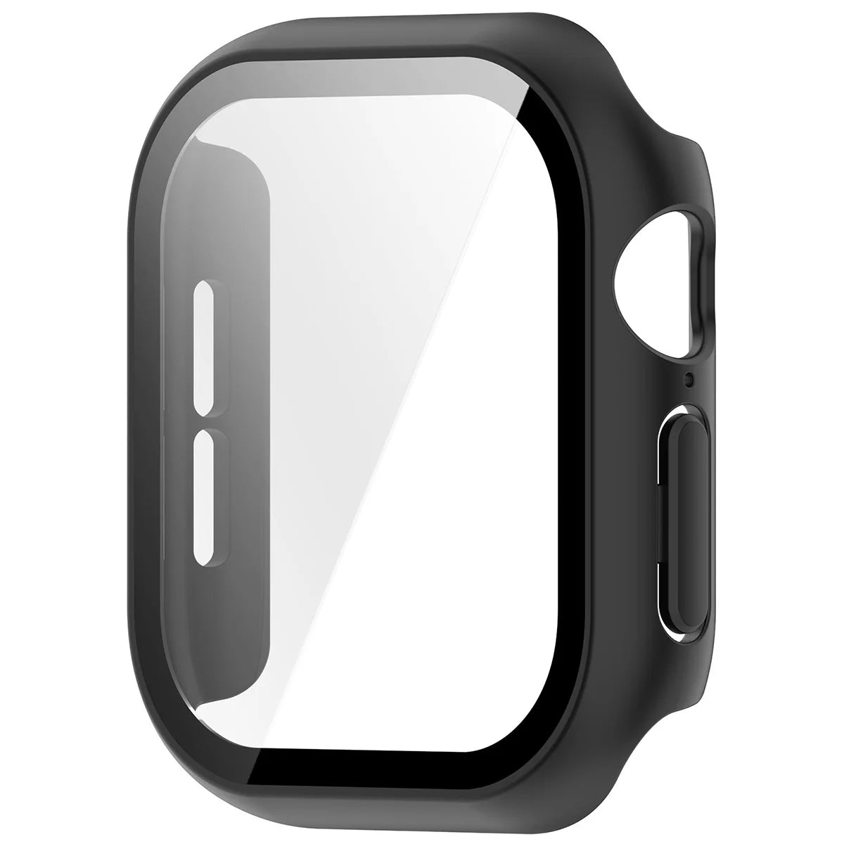 Schutzhülle mit Glas für Apple Watch Series 12 46mm, Bizon Case Watch Adamo, mattes Schwarz (3/8)
