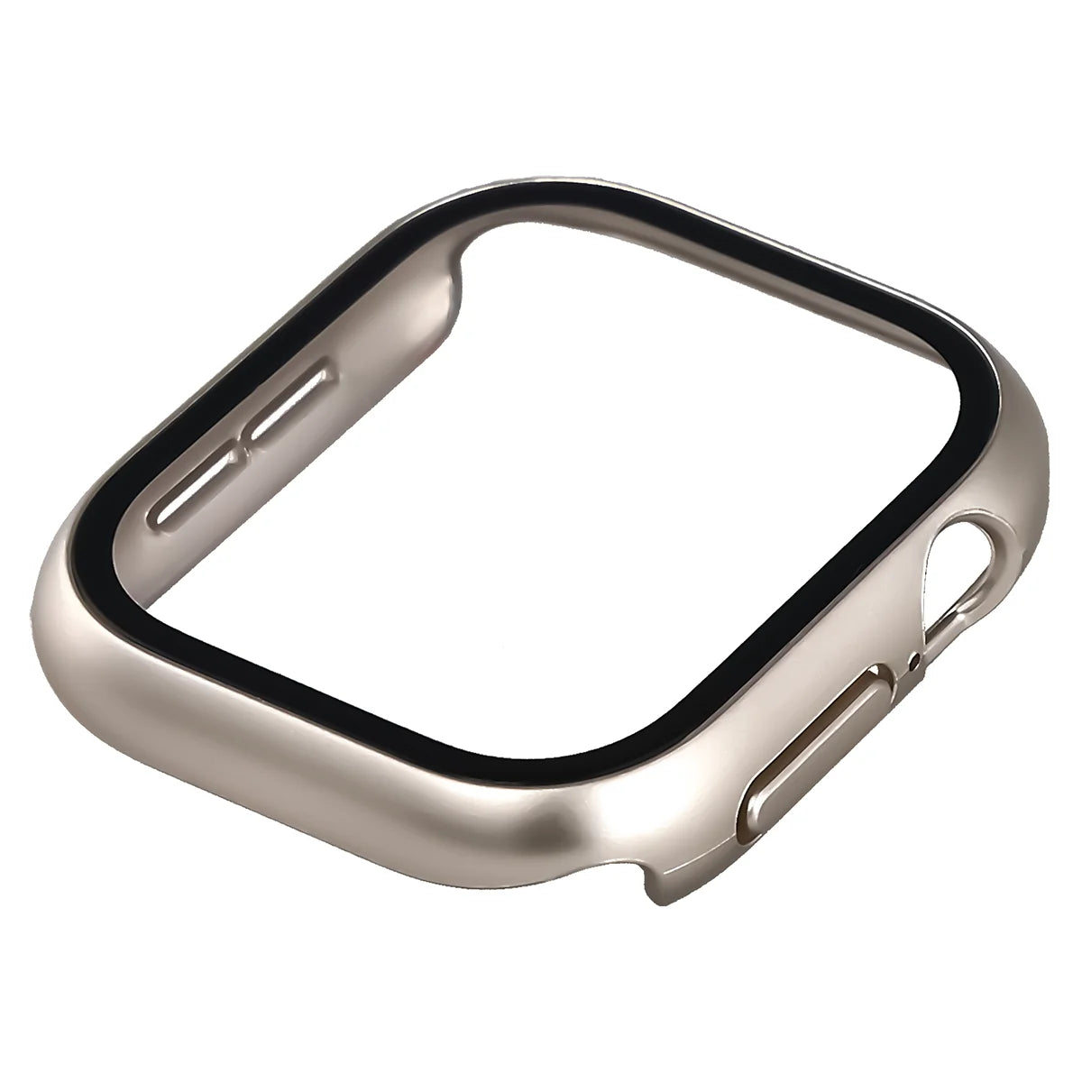 Schutzhülle mit Glas für Apple Watch Series 12 46mm, Bizon Case Watch Adamo, Satin Champagner (6/8)
