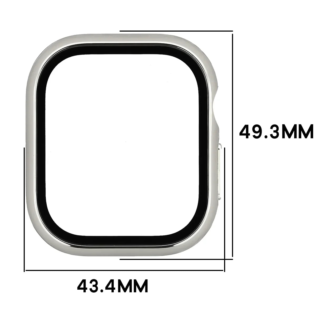 Schutzhülle mit Glas für Apple Watch Series 12 46mm, Bizon Case Watch Adamo, Silbern (2/8)