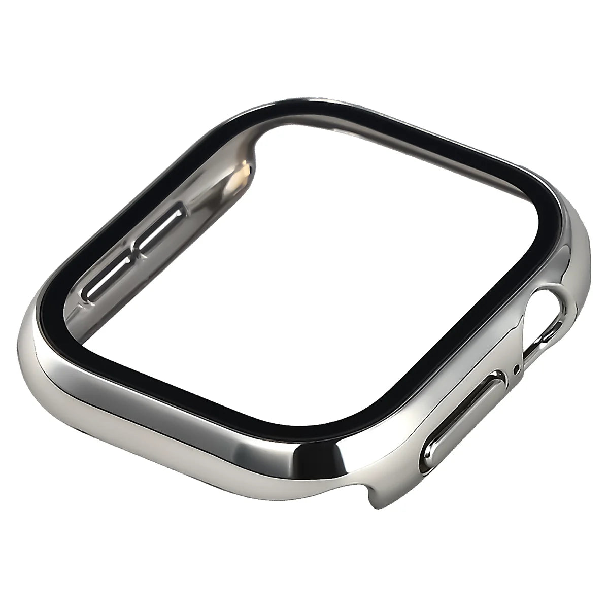 Schutzhülle mit Glas für Apple Watch Series 12 46mm, Bizon Case Watch Adamo, Silbern (6/8)