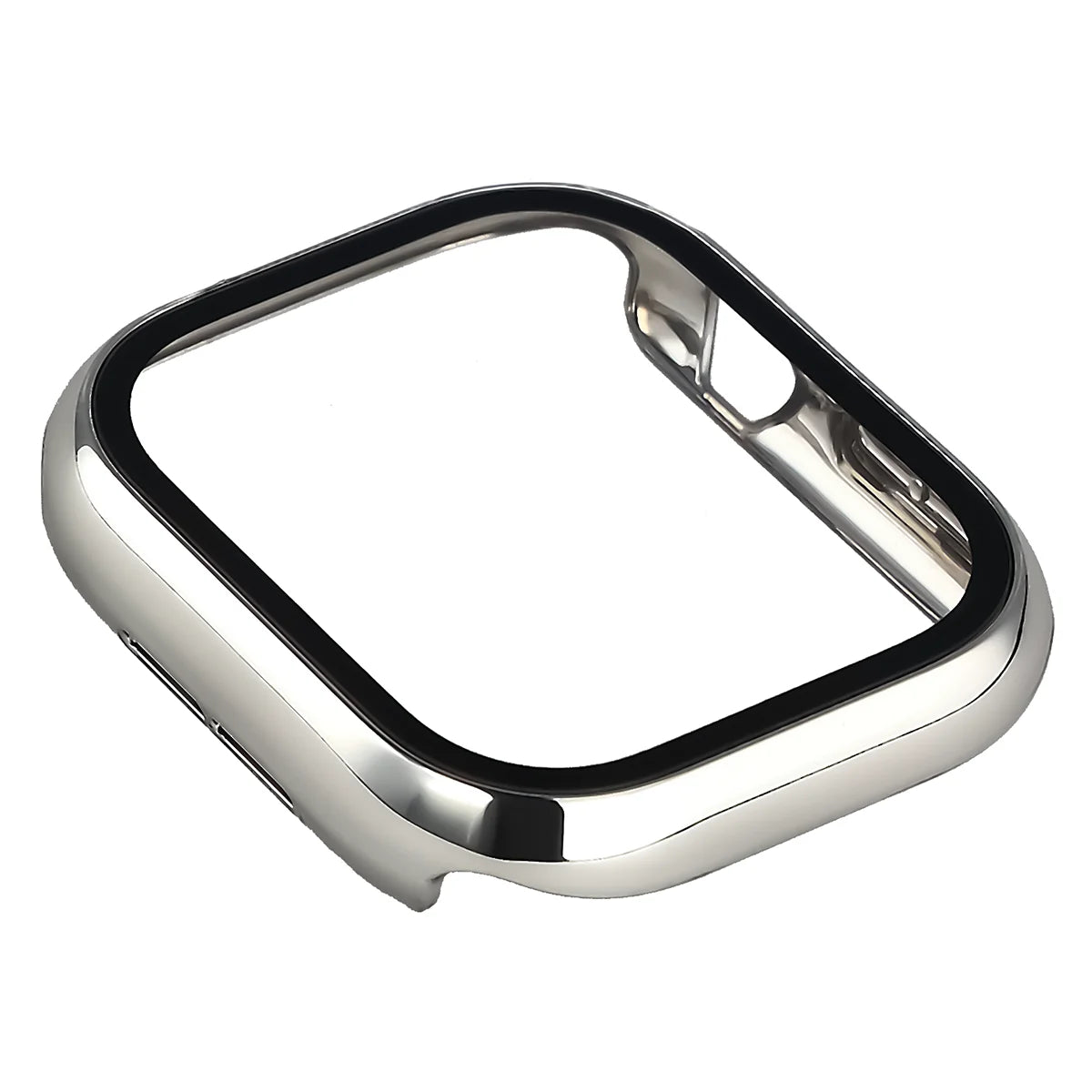 Schutzhülle mit Glas für Apple Watch Series 12 46mm, Bizon Case Watch Adamo, Silbern (7/8)
