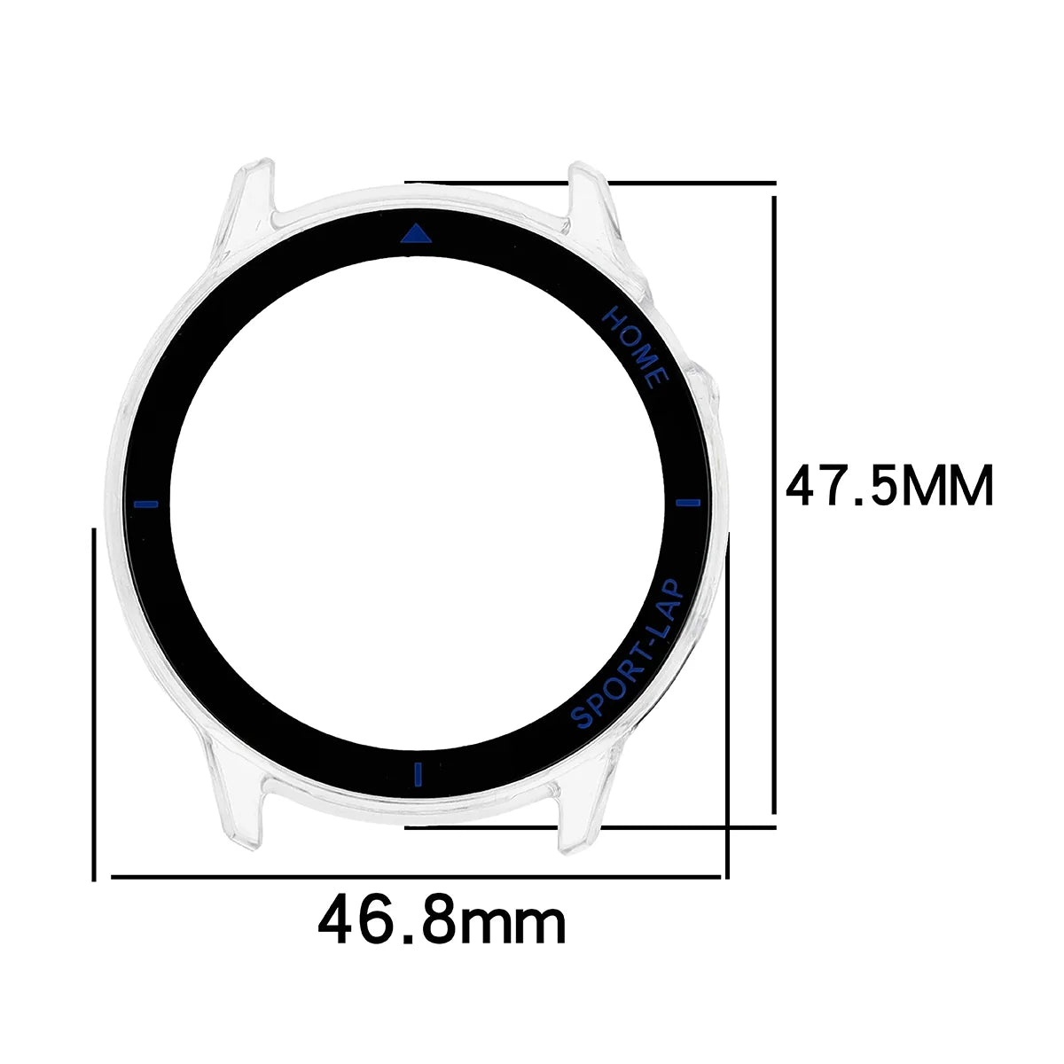 Schutzhülle mit Glas für Huawei Watch GT Runner 2, Bizon Case Watch Adamo, Transparent-Blau