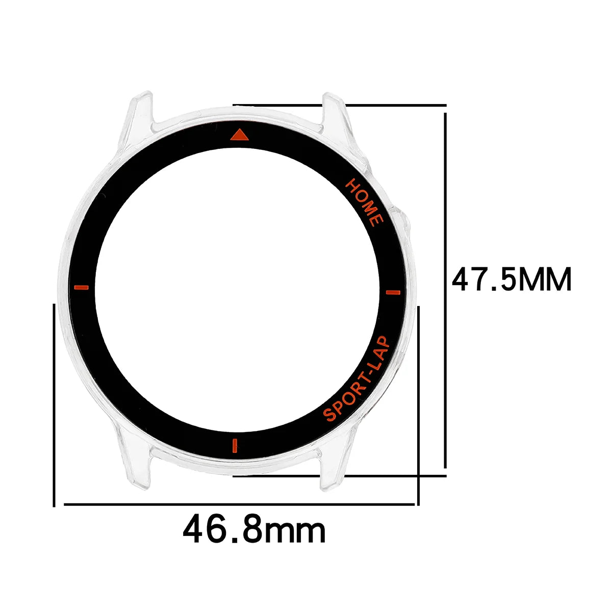 Schutzhülle mit Glas für Huawei Watch GT Runner 2, Bizon Case Watch Adamo, Transparent-Orange