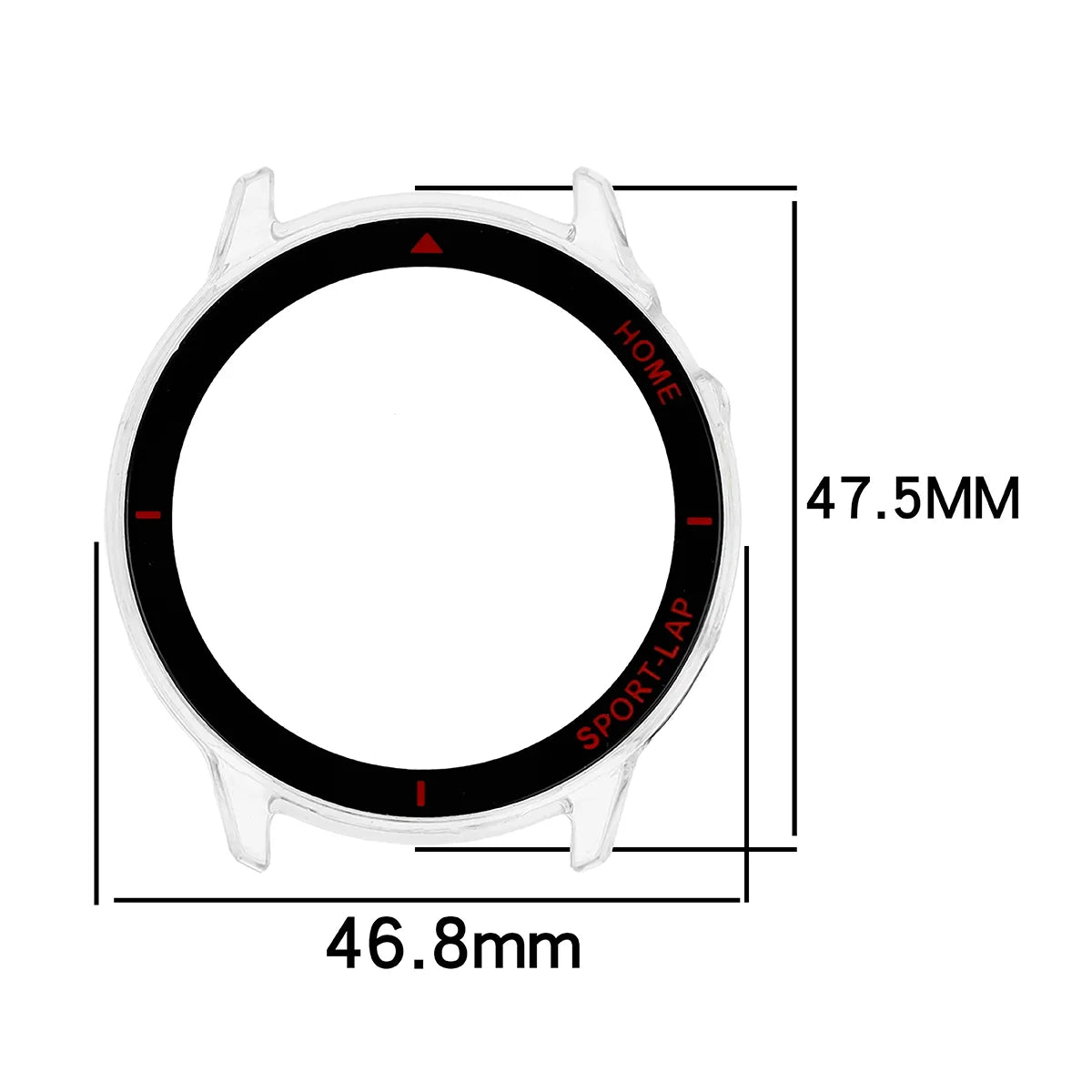 Schutzhülle mit Glas für Huawei Watch GT Runner 2, Bizon Case Watch Adamo, Transparent-Rot