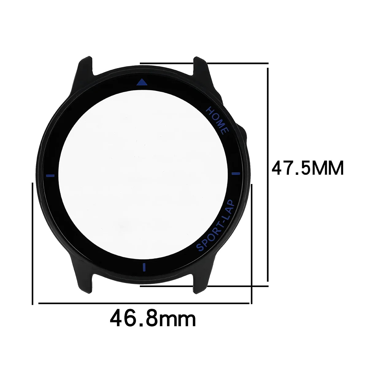 Schutzhülle mit Glas für Huawei Watch GT Runner 2, Bizon Case Watch Adamo, mattes Schwarz-Blau