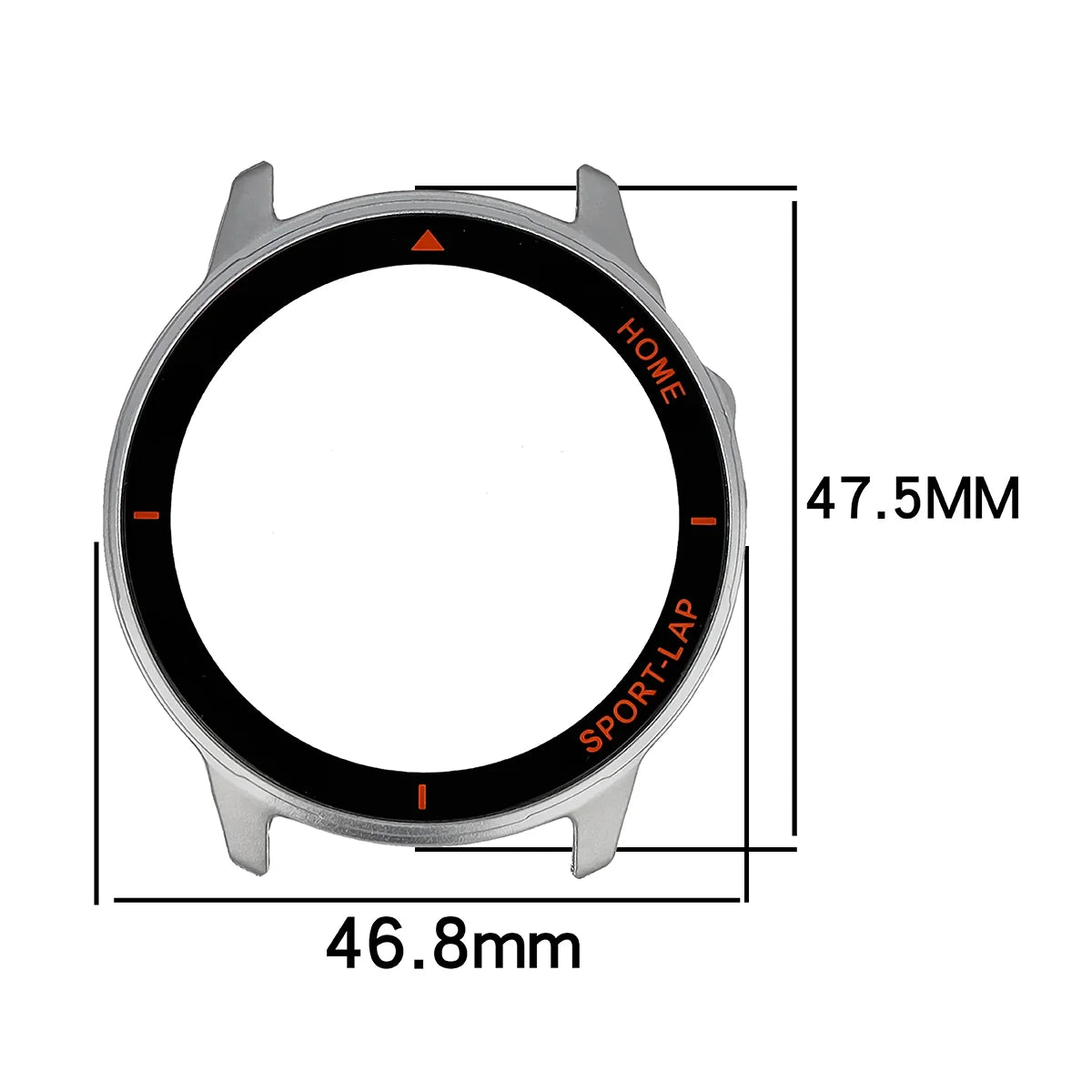 Schutzhülle mit Glas für Huawei Watch GT Runner 2, Bizon Case Watch Adamo, satiniertes Silber-Orange