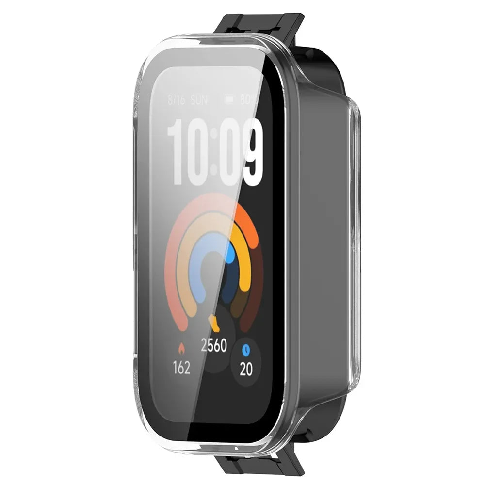 Schutzhülle mit Glas für Xiaomi Smart Band 11 Active, Bizon Case Watch Adamo, Transparent (5/8)