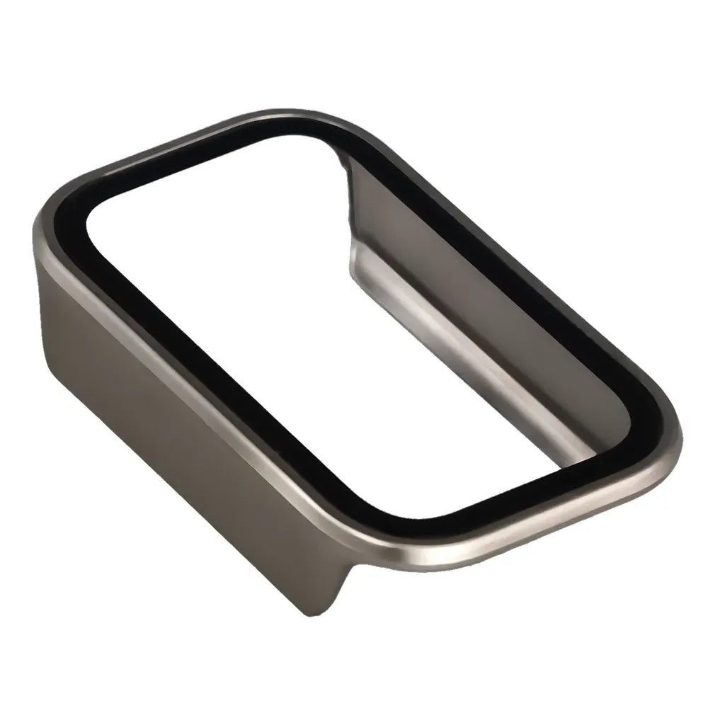 Schutzhülle mit Glas für Xiaomi Smart Band 11 Active, Bizon Case Watch Adamo, Satin Champagner (7/8)