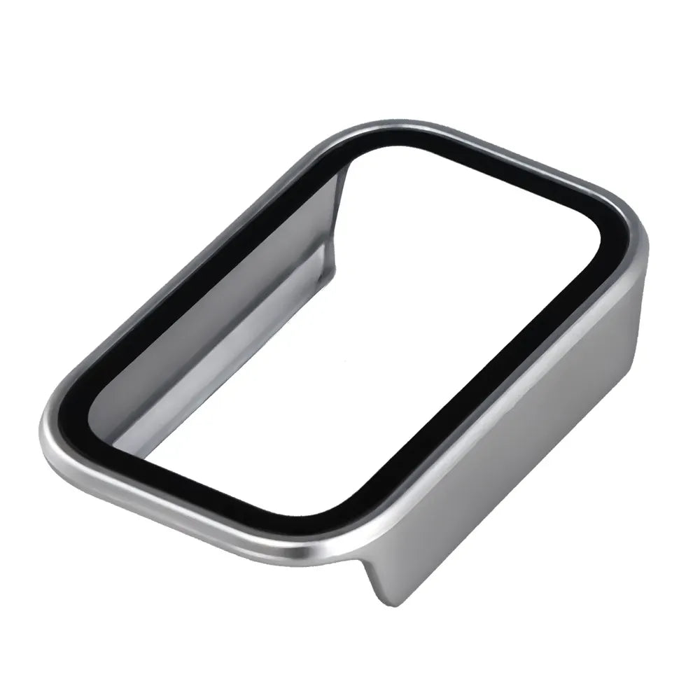 Schutzhülle mit Glas für Xiaomi Smart Band 11 Active, Bizon Case Watch Adamo, satiniertes Silbern (6/8)