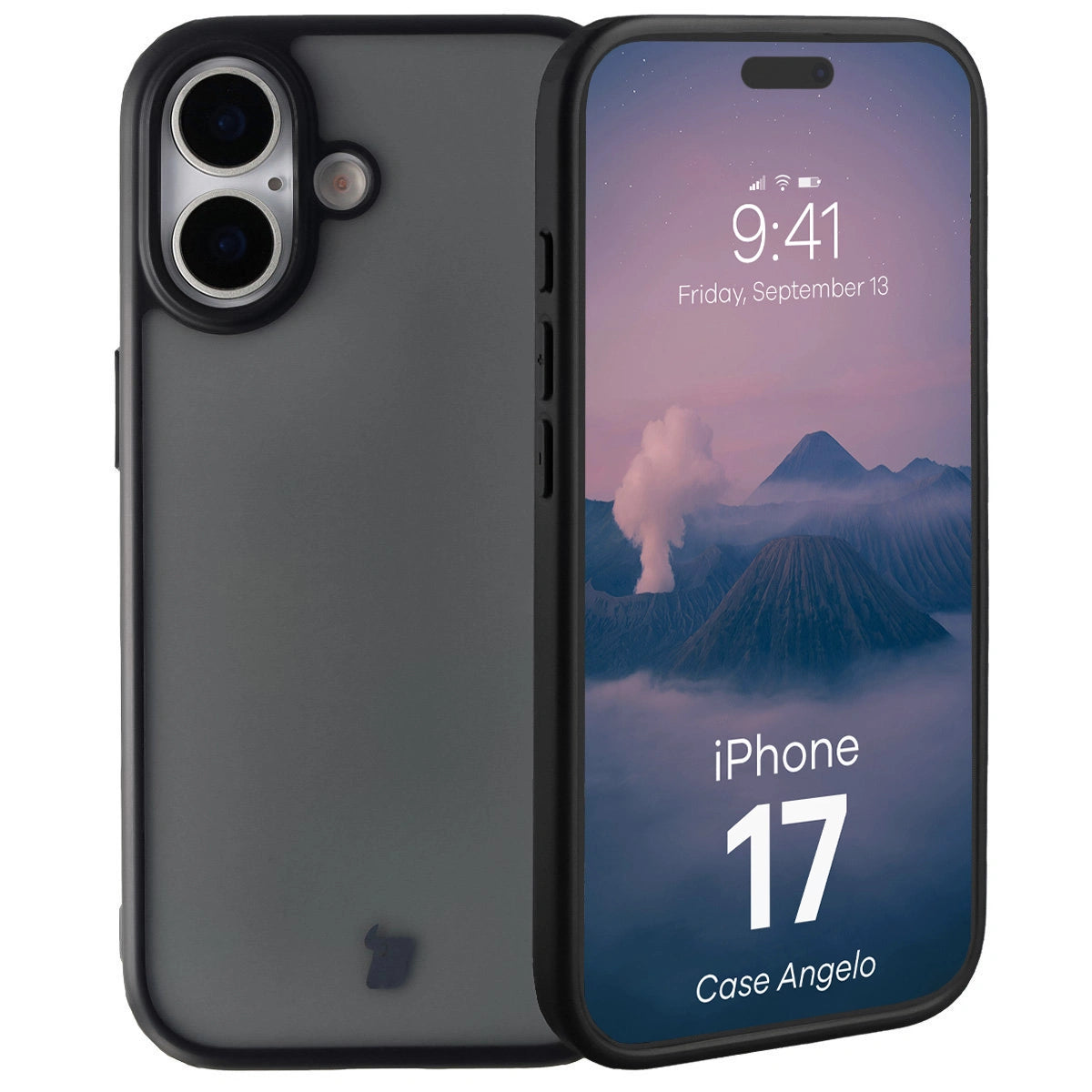 Handyhülle für iPhone 17, Bizon Case Angelo, Getönte mit schwarzem Rahmen
