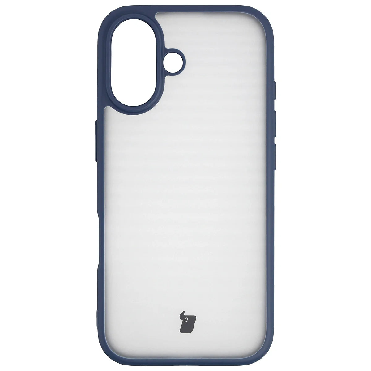 Handyhülle für iPhone 17, Bizon Case Angelo, Semitransparent mit dunkelblauem Rahmen