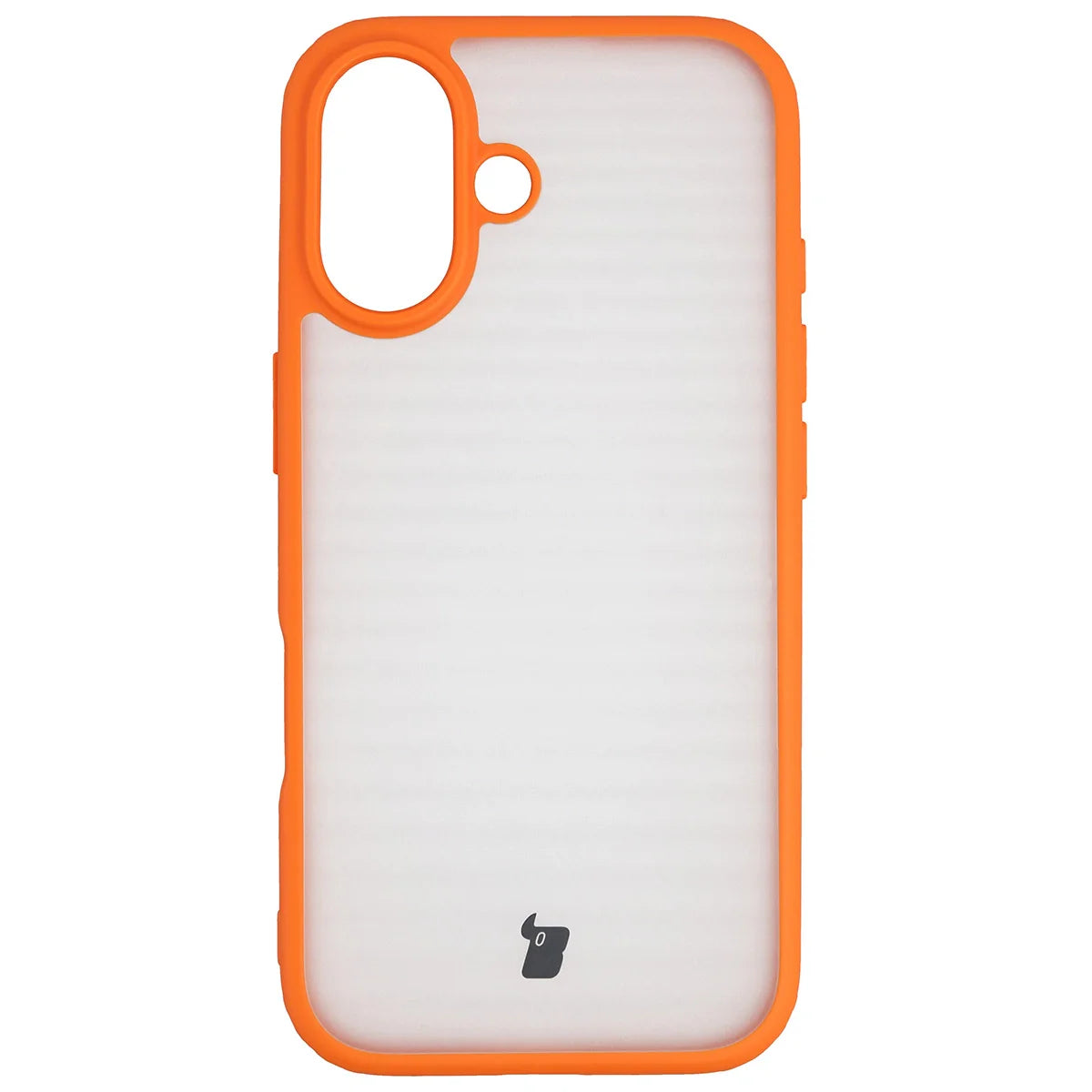 Handyhülle für iPhone 17, Bizon Case Angelo, Semitransparent mit orangefarbenem Rahmen
