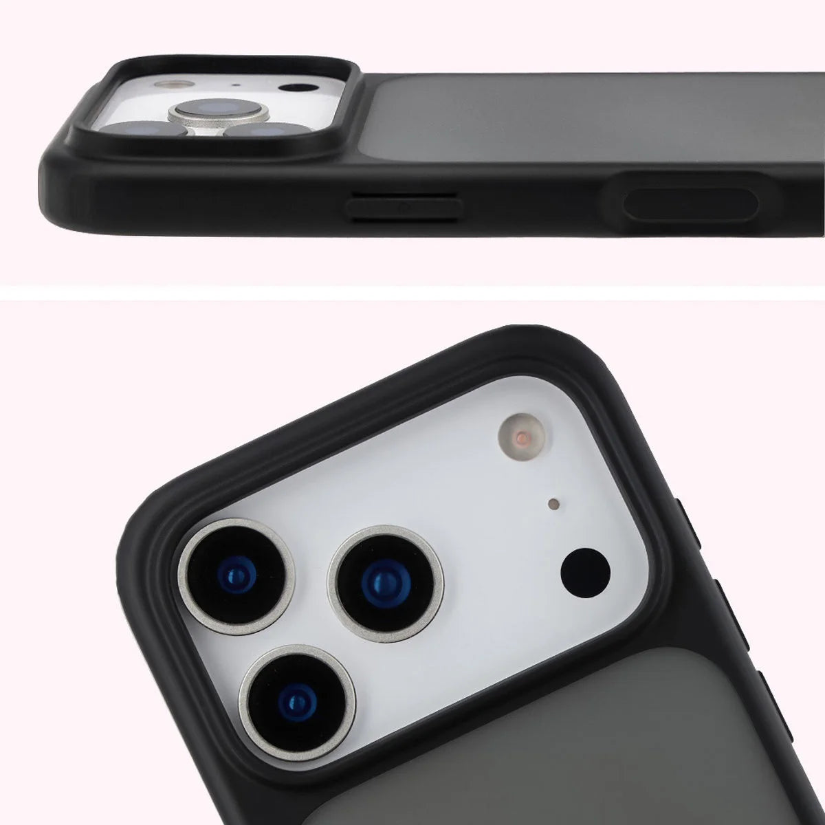 Handyhülle für iPhone 18 Pro / 17 Pro, Bizon Case Angelo, Getönte mit schwarzem Rahmen (3/6)