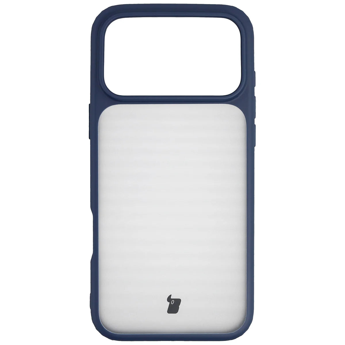 Handyhülle für iPhone 18 Pro Max / 17 Pro Max, Bizon Case Angelo, Semitransparent mit dunkelblauem Rahmen (2/6)