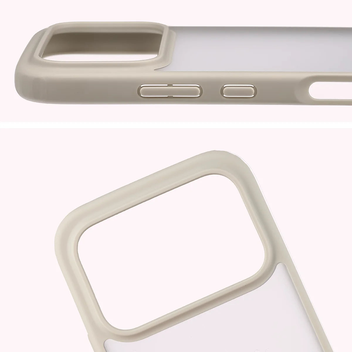 Handyhülle für Honor 600 5G / 600 Pro 5G, Bizon Case Angelo, Semitransparent mit beigem Rahmen