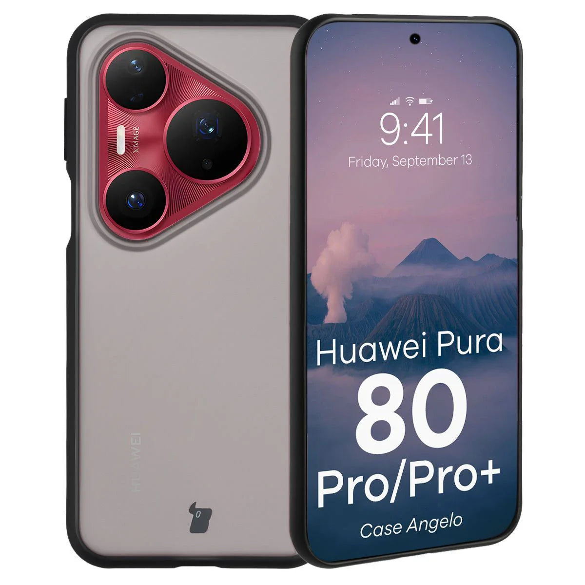 Handyhülle für Huawei Pura 80 Pro / Pro Plus, Bizon Case Angelo, Getönte mit schwarzem Rahmen