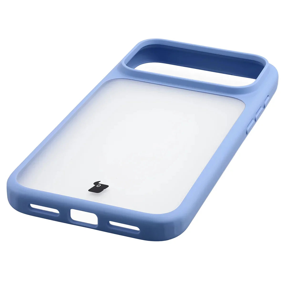 Handyhülle für iPhone 18 Pro Max / 17 Pro Max, Bizon Case Angelo, Semitransparent mit hellblauem Rahmen (5/6)