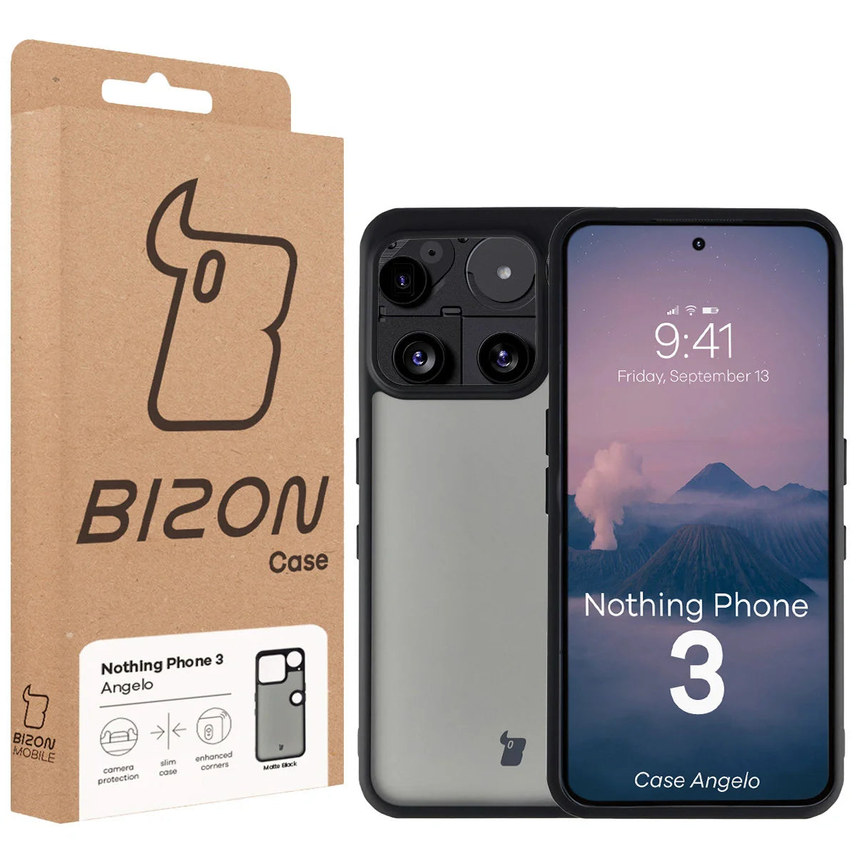 Handyhülle für Nothing Phone (3), Bizon Case Angelo, Getönte mit schwarzem Rahmen