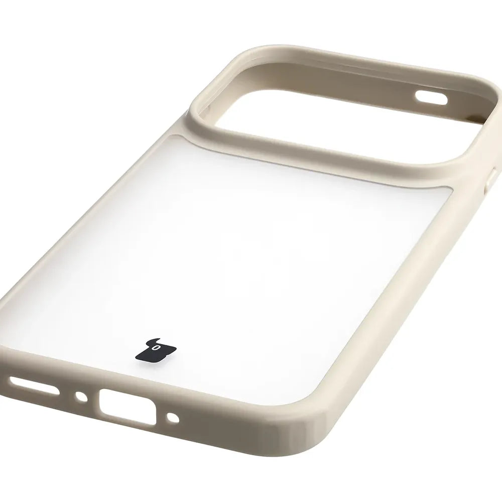 Handyhülle für OPPO Find X10 Pro Max, Bizon Case Angelo, Semitransparent mit beigem Rahmen (5/6)