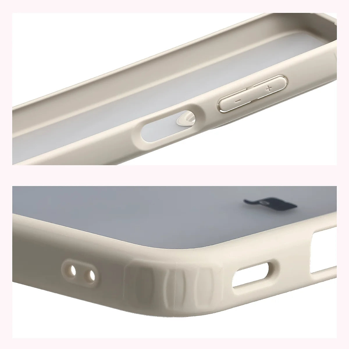 Schutzhülle + gehärtetem Glas für Galaxy A27 5G, Bizon Angelo Pack, Semitransparent mit beigem Rahmen