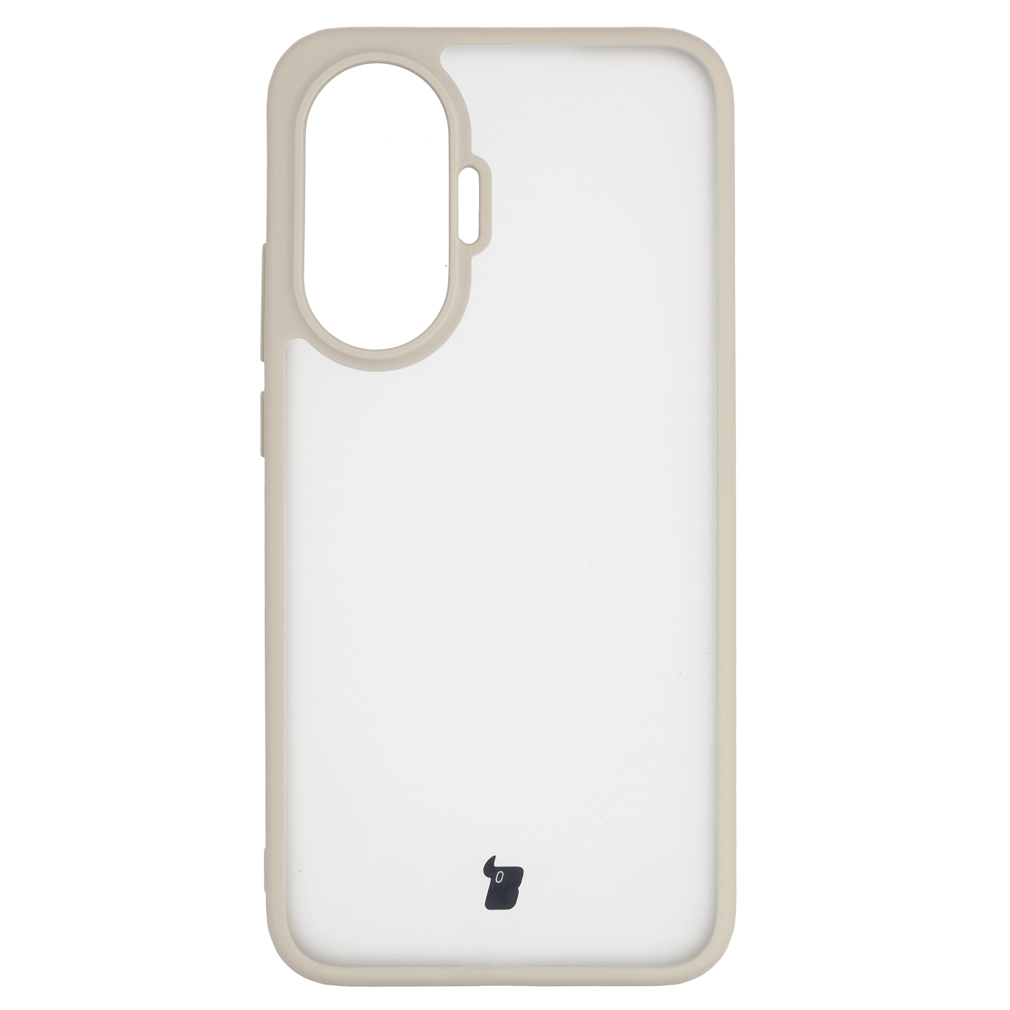 Handyhülle für Xiaomi POCO F7, Bizon Case Angelo, Semitransparent mit beigem Rahmen