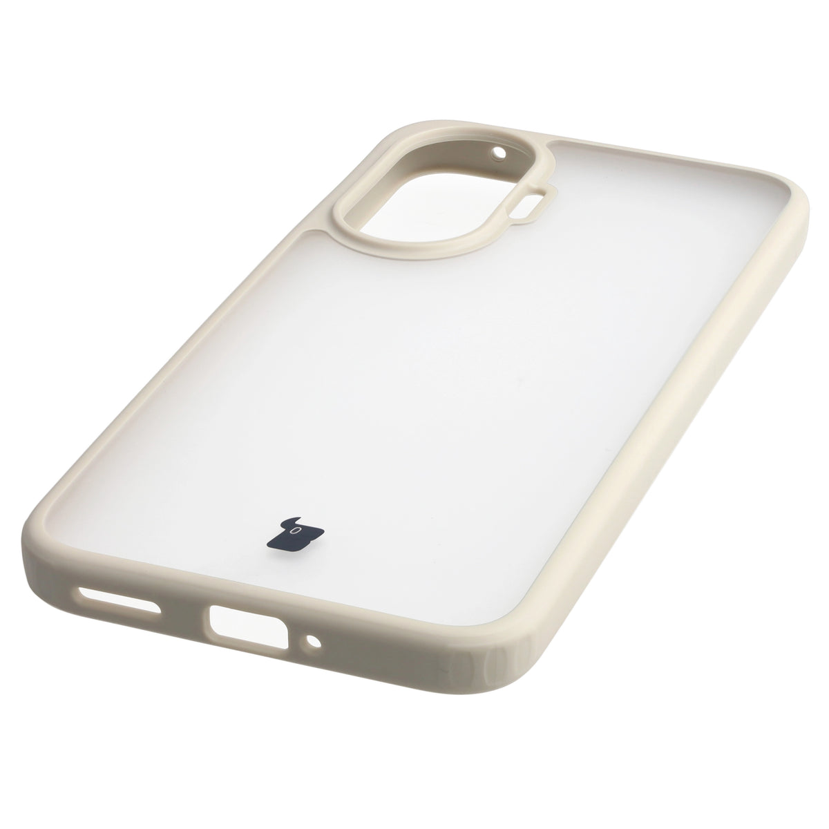 Handyhülle für Xiaomi POCO F7, Bizon Case Angelo, Semitransparent mit beigem Rahmen