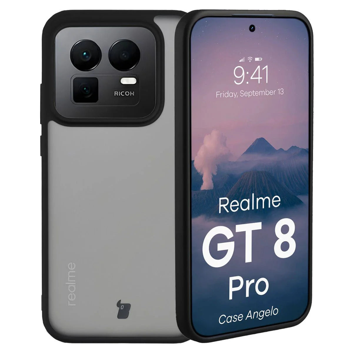 Handyhülle für Realme GT 8 Pro, Bizon Case Angelo, Getönte mit schwarzem Rahmen