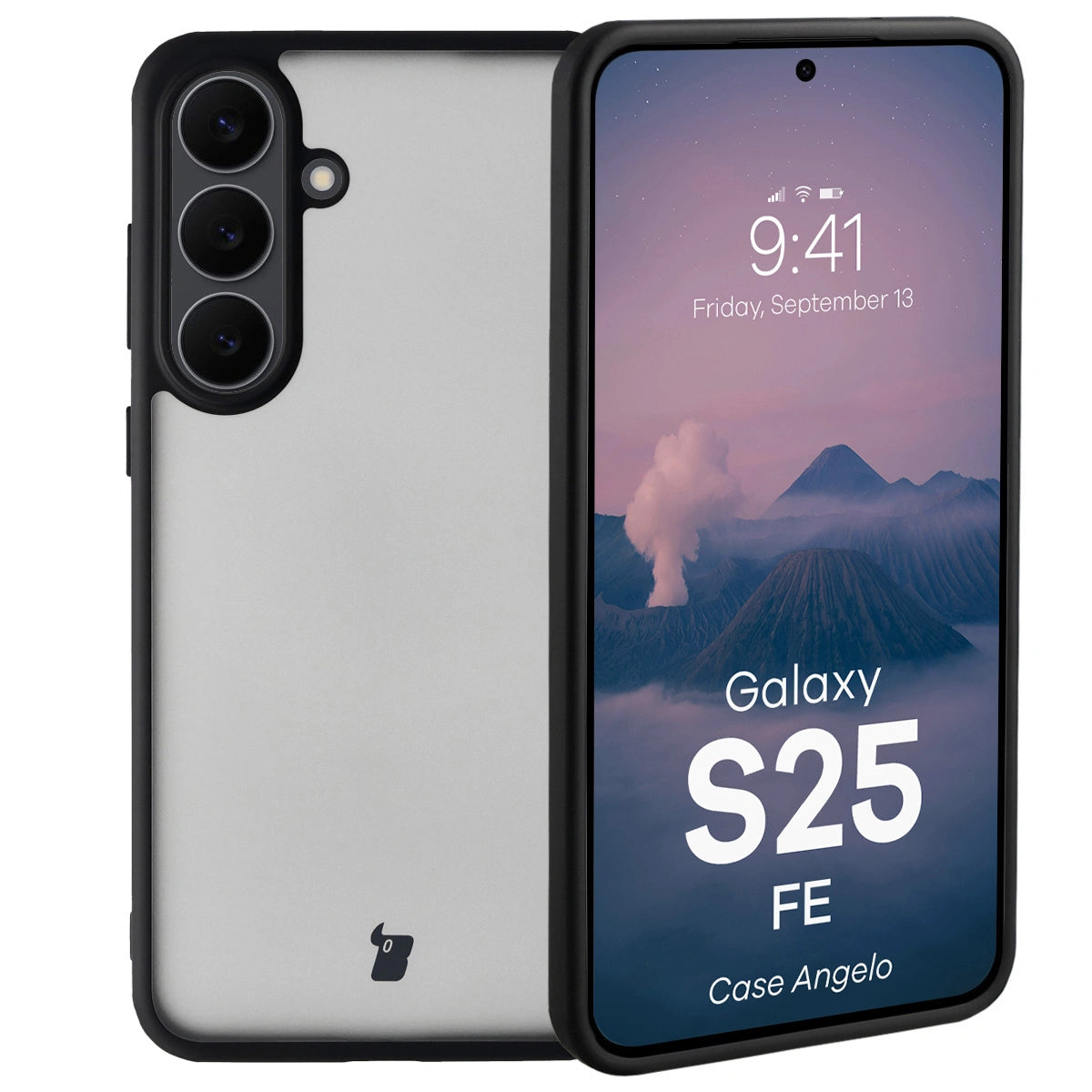 Handyhülle für Galaxy S25 FE, Bizon Case Angelo, Getönte mit schwarzem Rahmen