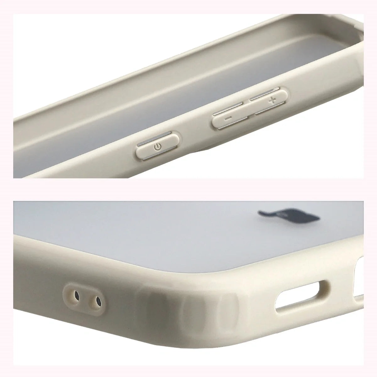 Handyhülle für Galaxy S26 FE / S25 FE, Bizon Case Angelo, Semitransparent mit beigem Rahmen (4/6)