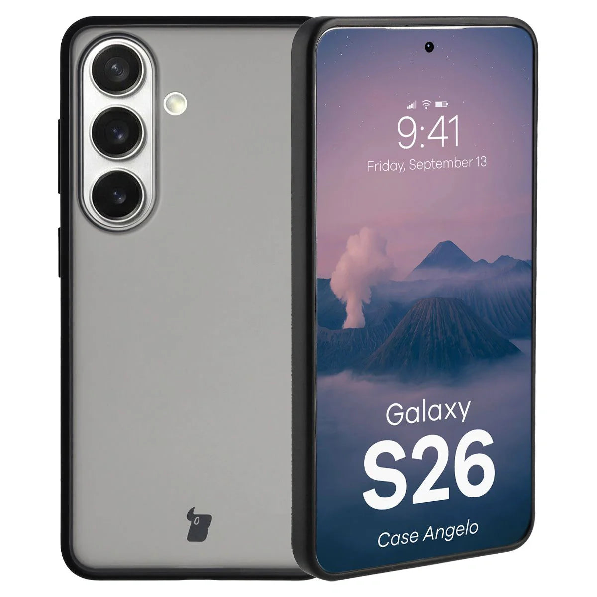 Handyhülle für Galaxy S26, Bizon Case Angelo, Getönte mit schwarzem Rahmen