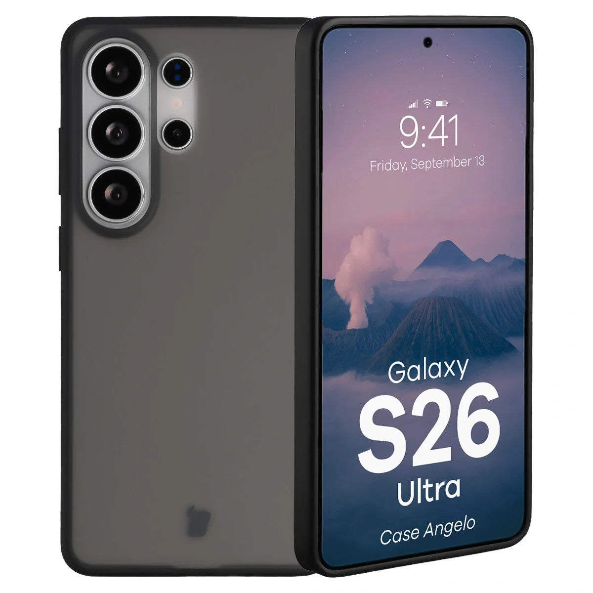 Handyhülle für Galaxy S26 Ultra, Bizon Case Angelo, Getönte mit schwarzem Rahmen