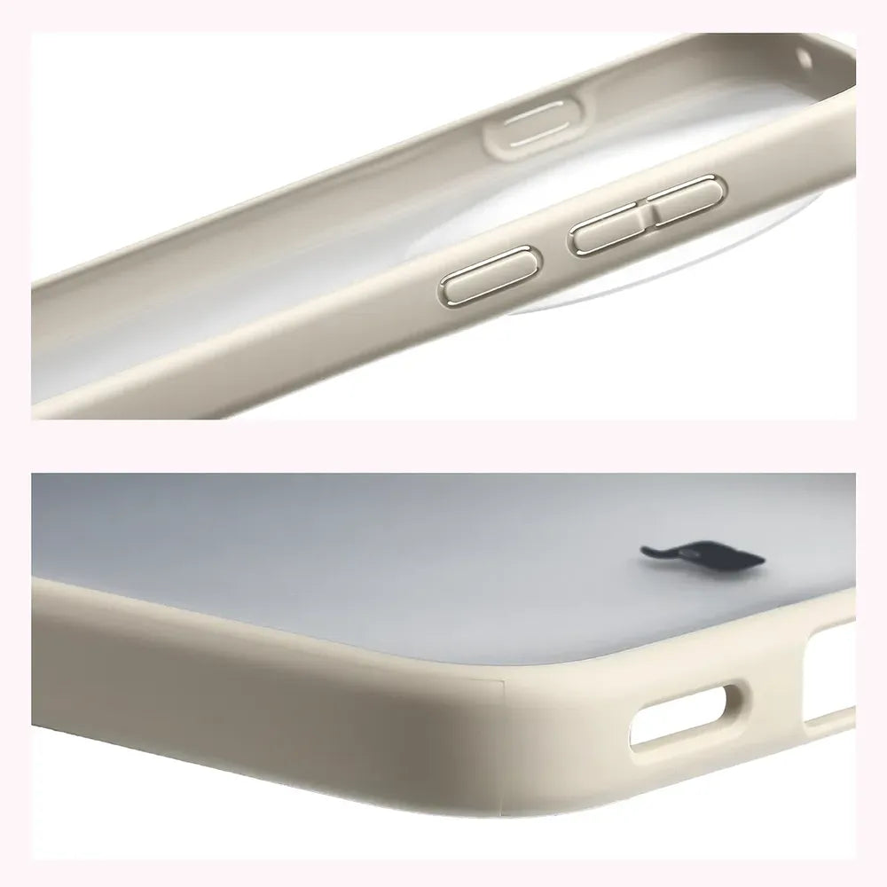 Handyhülle für Vivo X500 Pro, Bizon Case Angelo, Semitransparent mit beigem Rahmen (4/6)