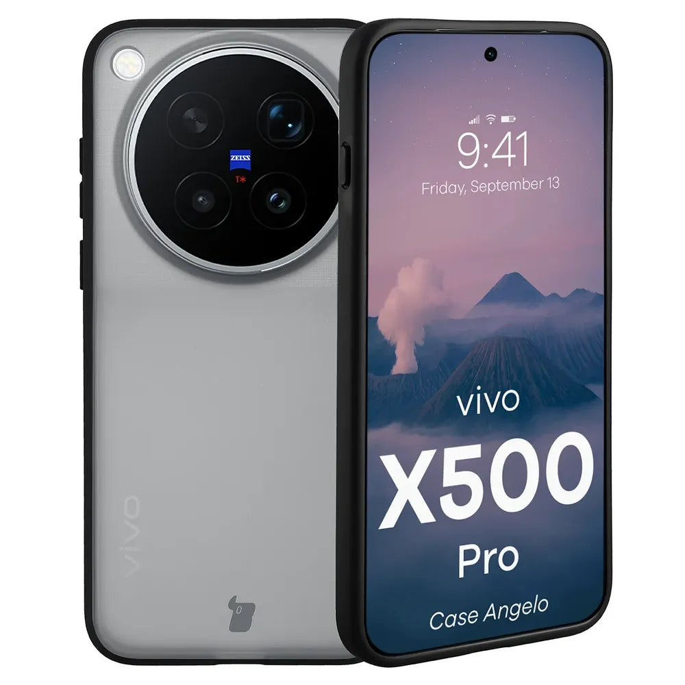 Handyhülle für Vivo X500 Pro, Bizon Case Angelo, Getönte mit schwarzem Rahmen (1/6)
