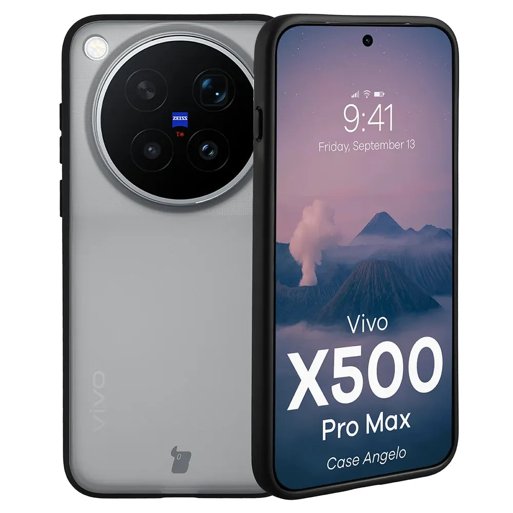 Handyhülle für Vivo X500 Pro Max, Bizon Case Angelo, Getönte mit schwarzem Rahmen (1/6)