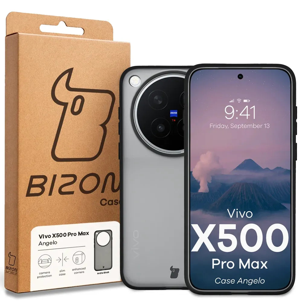 Handyhülle für Vivo X500 Pro Max, Bizon Case Angelo, Getönte mit schwarzem Rahmen (6/6)