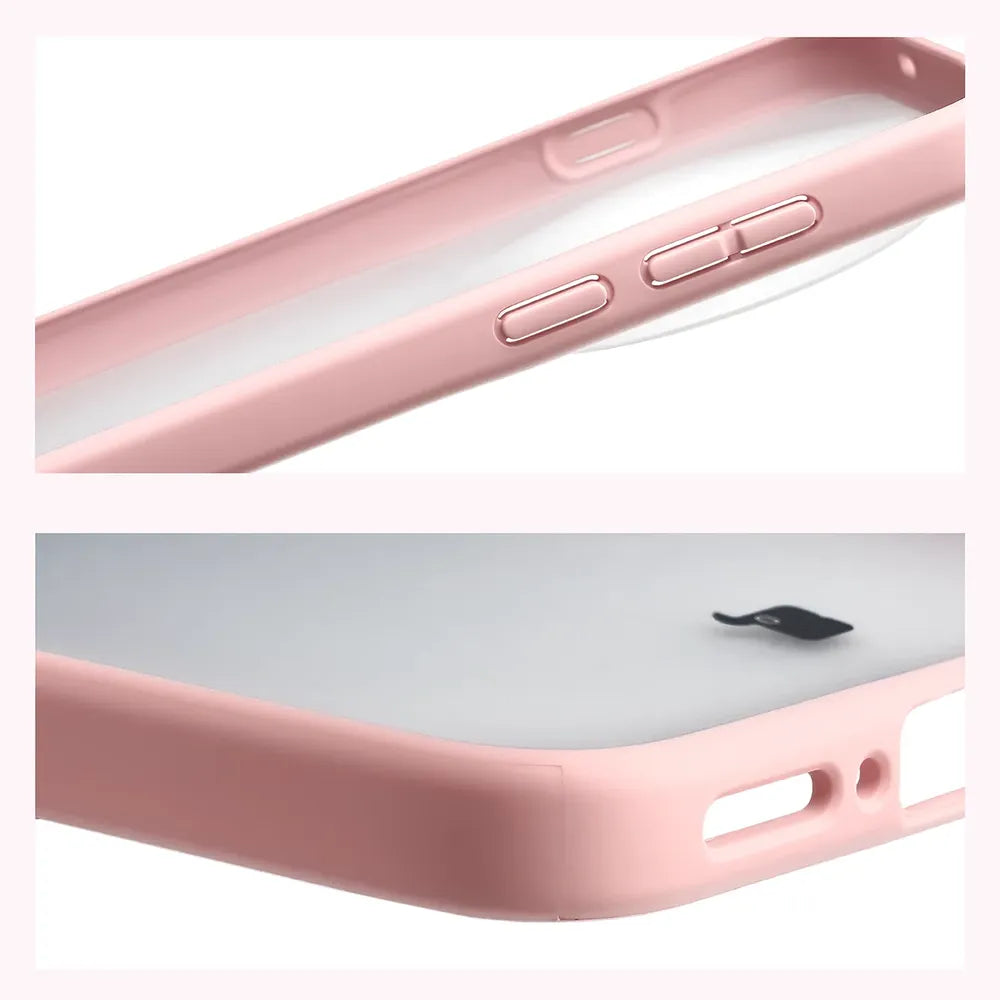Handyhülle für Vivo X500 Pro Max, Bizon Case Angelo, Semitransparent mit hellrosem Rahmen (4/6)