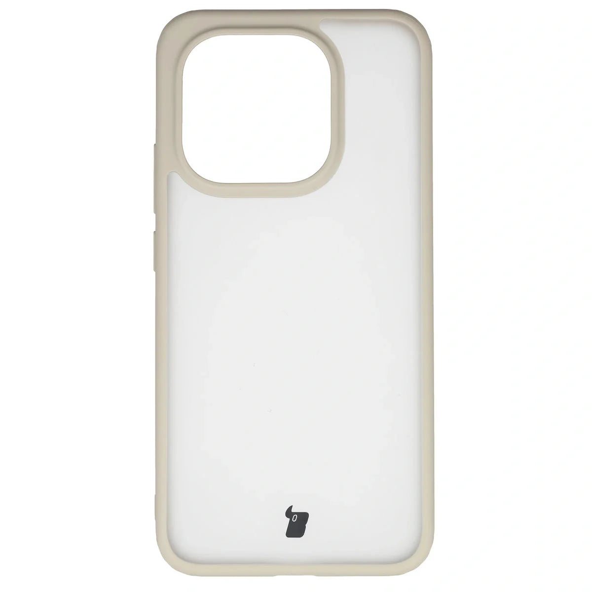 Handyhülle für Xiaomi 15T, Bizon Case Angelo, Semitransparent mit beigem Rahmen